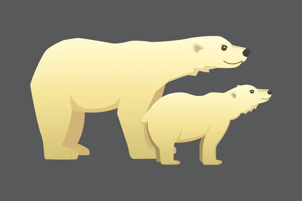 흰색 북극곰 벡터 만화 북극 동물. — 스톡 벡터