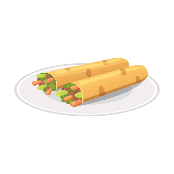 Traditionelles mexikanisches Essen - Burrito — Stockvektor