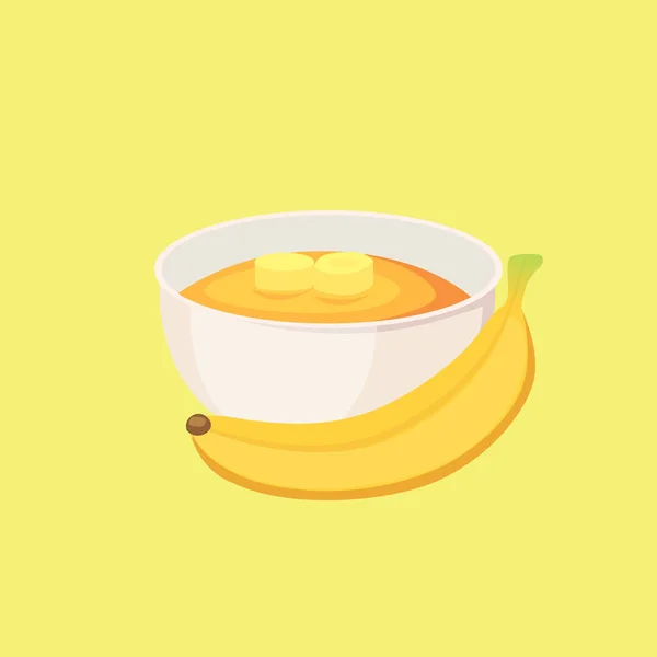 Banan sylt hälsosam frukost. mat isolerade illustration — Stock vektor