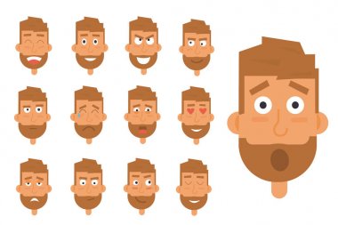 İşadamı nesil çeşitli ifadeler. Karakterler duyguların yüzleri vektör.