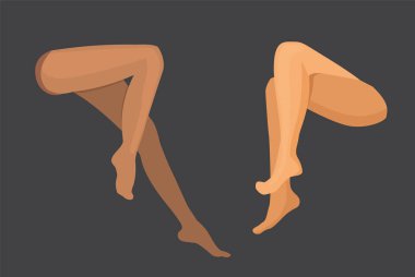 Vektör kadın bacakları ayarlayın. Kız vücut, güzel ve seksi, güzellik