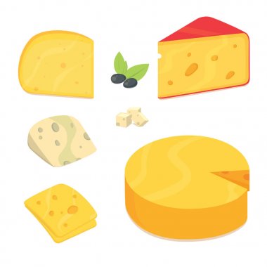 Peynir çeşitleri karikatür vektör illüstrasyon simge stil..