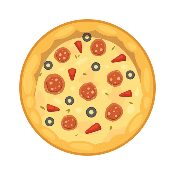 Populära pizza. Italiensk kock och pizza leverans. — Stock vektor