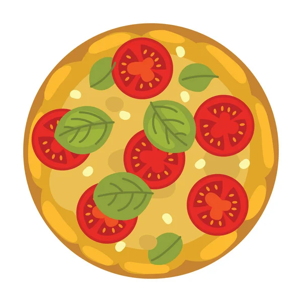 Pizza popular. Cocinero italiano y entrega de pizzas . — Vector de stock