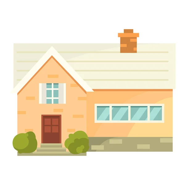Cottage en diverse onroerend goed gebouw pictogram. Residencieel huis cartoon stijl — Stockvector