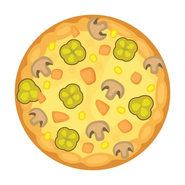 Pizza popular. Cocinero italiano y entrega de pizzas . — Vector de stock