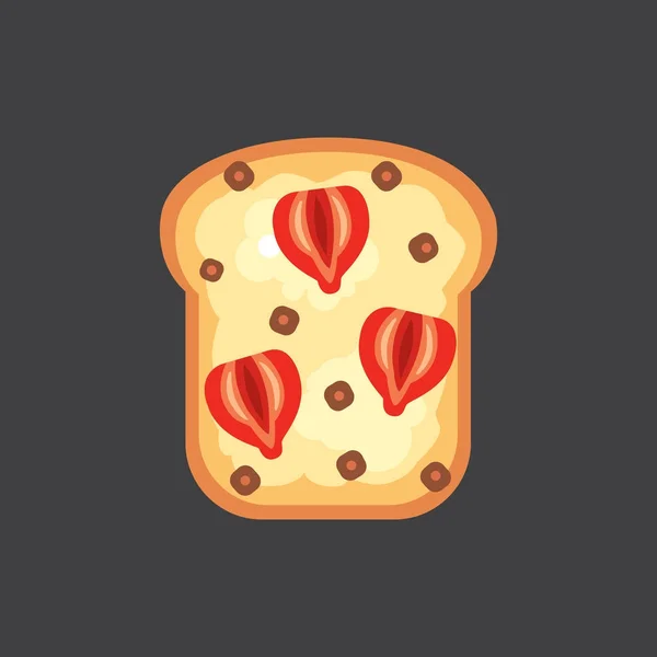 Nastavení toasty a snídaně sendvič. Topinka s jam, vejce, sýr, Borůvka, arašídové máslo, salám, ryby. Plochá vektorové ilustrace. — Stockový vektor