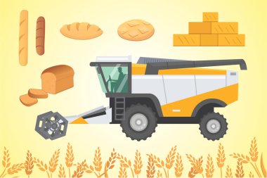 Hasat birleştirmek, izole illüstrasyon vektör.