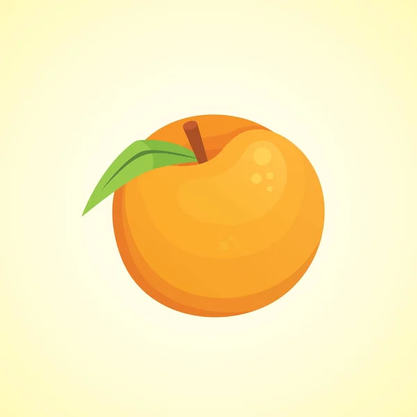 Ilustración vectorial aislada de melocotón. Fruta fresca para su diseño . — Vector de stock