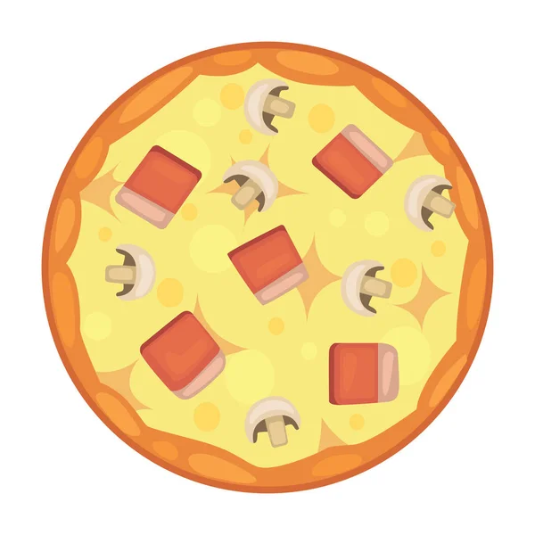Cienkie plasterki pepperoni jest popularne pizza. Włoski kucharz i pizze dostawy. — Wektor stockowy
