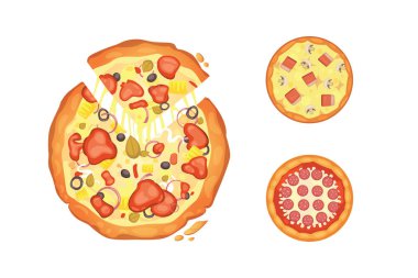 İnce dilimlenmiş sucuk popüler pizza var. İtalyan aşçı ve pizza teslimat.