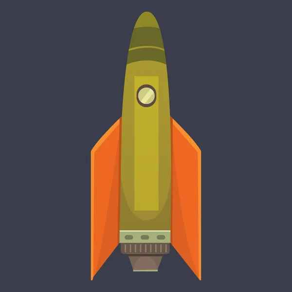 Rocket ship in cartoon style. New Businesses Innovation Development Flat Design IconsTemplate. — Stock Vector