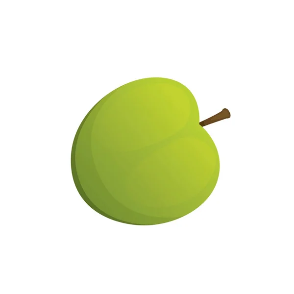 Fruta manzana verde. Ilustración de dibujos animados vectoriales om blanco — Vector de stock