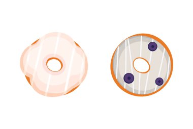 Catoon çörek sır vektör illüstrasyon izole ile.