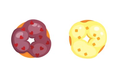 Catoon çörek sır vektör illüstrasyon izole ile.