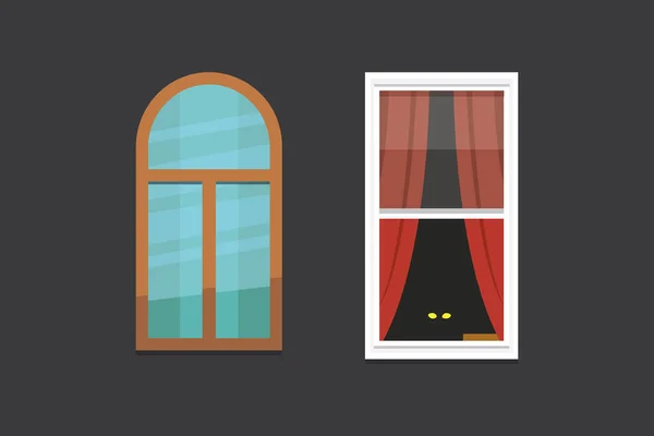 Diferentes janelas interiores de várias formas ilustração vetorial — Vetor de Stock