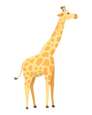 Zürafa tarzı, vektör sanat ve illüstrasyon karikatür. Safari Afrika.