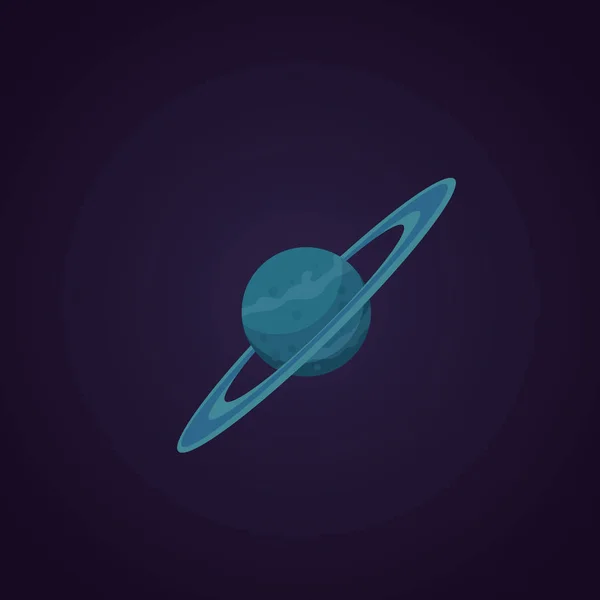 Uranus planet vector cartoon illustration. space background — Stock Vector