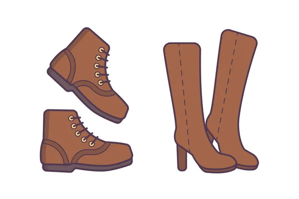 Invierno u otoño zapatos vector ilustración aislada . — Vector de stock