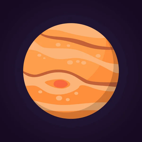 Jupiter planet vektor Illustration isolerade i tecknad stil. — Stock vektor