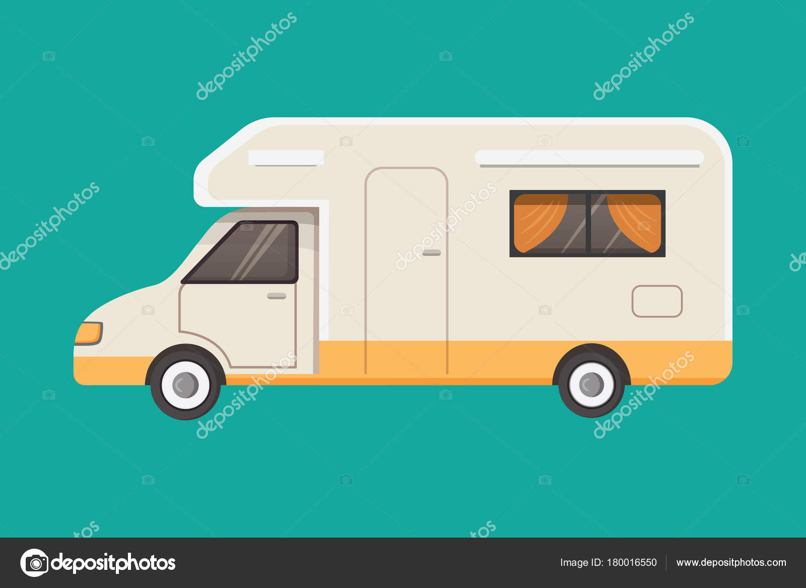 레트로 캠핑카 트레일러 벡터 일러스트 레이 션 스톡 벡터 - ©Denis08131.mail.ru 180016550, image size:1600x1167