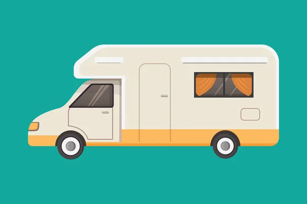 Retro camper trailer vector illustration