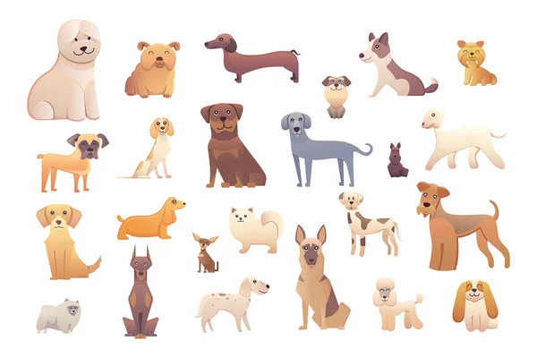 Группа чистокровных собак. Иллюстрация для обучения собак, целевая страница клуба породы и дизайн корпоративного сайта — стоковый вектор