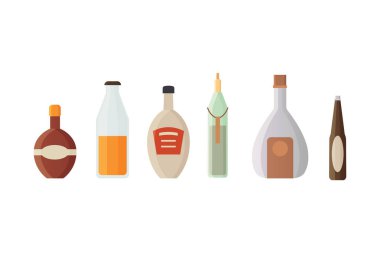 Set tasarımı alkol şişeleri vektör çizim