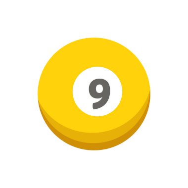 Vektör karikatür renkli bilardo topu illüstrasyon izole.