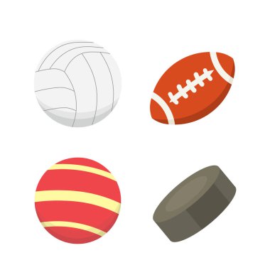 Vektör karikatür renkli top set. Spor balls simgeler izole