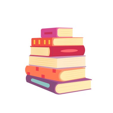 Kitaplar beyaz arka plan üzerinde vektör illüstrasyon izole karikatür tasarım stili olarak ayarla.