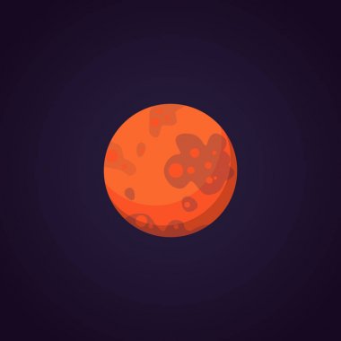 Mars kırmızı gezegen güneş sistemi vektör çizim