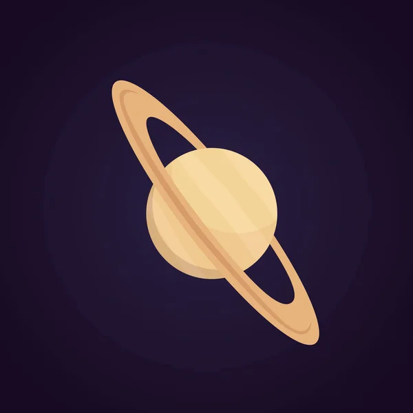 Vektor tecknad Saturnus Planet isolerade illustration. — Stock vektor