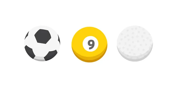 Vektor tecknad färgstark boll set. Sport balls ikoner isolerade — Stock vektor