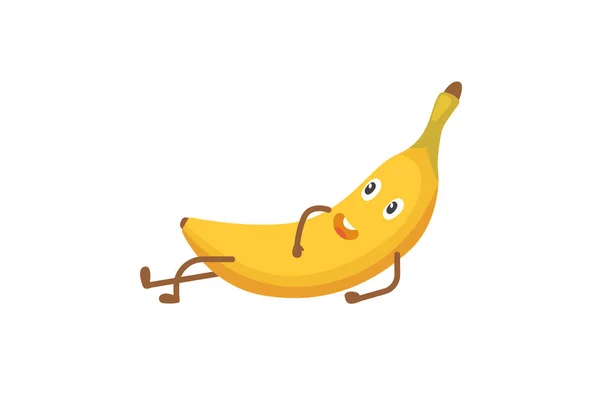 Ilustracja wektorowa z banana zabawny charakter. czas świeżej żywności. — Wektor stockowy