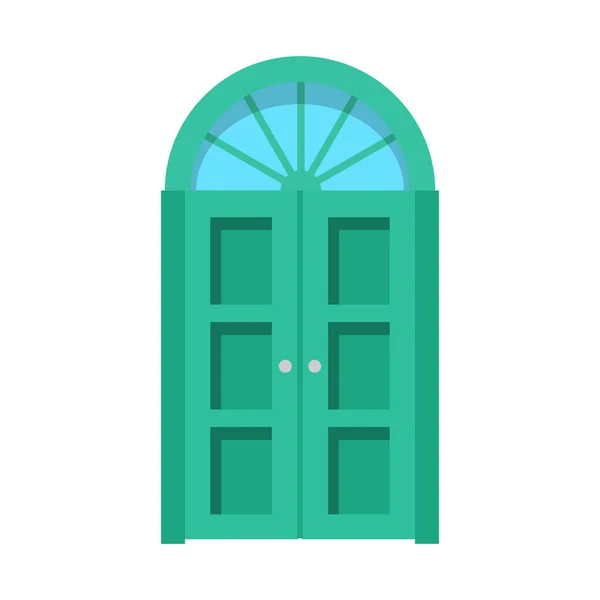 Porte d'entrée vue de face. maisons et bâtiments élément vectoriel dans le style de dessin animé . — Image vectorielle