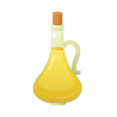 Zeytinyağı şişesi vektör çizim karikatür tarzı.