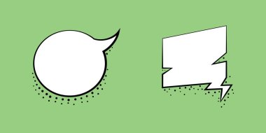 Konuşma balonu tasarım şablonu ayarlayın. Retro tarzı resimde vektör.