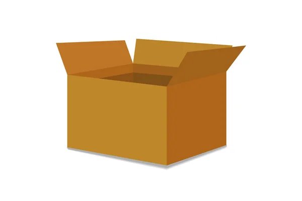 Boîte en carton. Illustration vectorielle emballage livraison . — Image vectorielle
