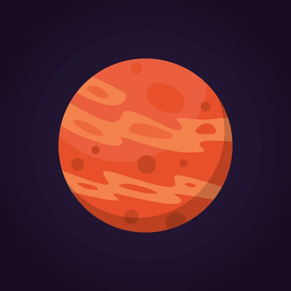 Desene animate vectoriale ilustrație amuzantă a planetei roșii venus — Vector de stoc