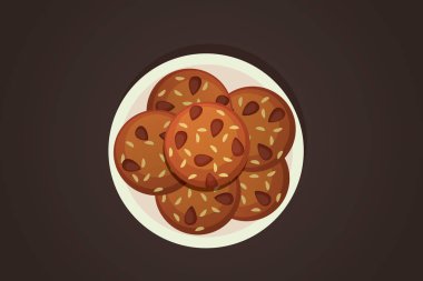 Fındıklı çikolata kurabiye vektör Illustration. Şükran günü yemeği