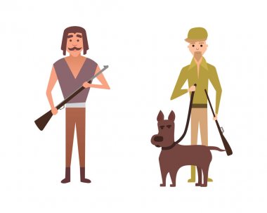 Vektör avcılar illüstrasyon karikatür