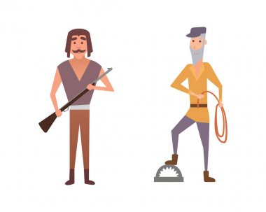 Vektör avcılar illüstrasyon karikatür