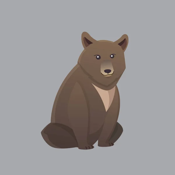 귀여운 곰 벡터 일러스트 그리 즐 리 미국 흑곰. — 스톡 벡터