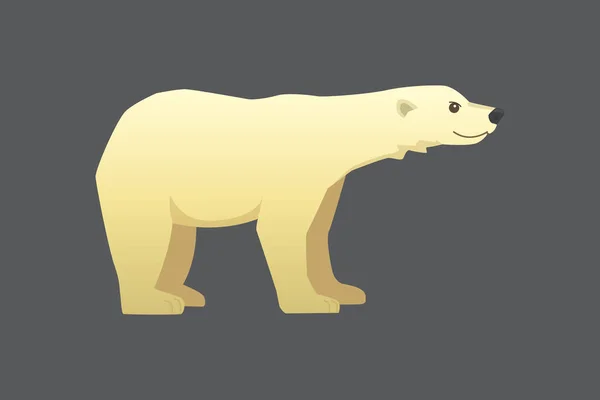 흰색 북극곰 벡터 만화 북극 동물. — 스톡 벡터