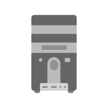 Karikatür tarzı içinde izole Pc düz simge vektör.