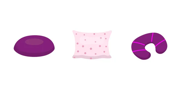 Establecer almohadas frescas vector ilusración en estilo de dibujos animados . — Vector de stock