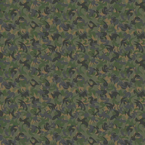 Seamless camouflage pattern, green texture for army or hunting — ストックベクタ