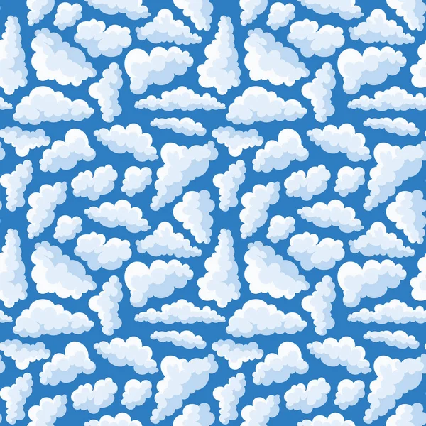 Clouds sky seamless pattern in cartoon style vector. — Stock Vector