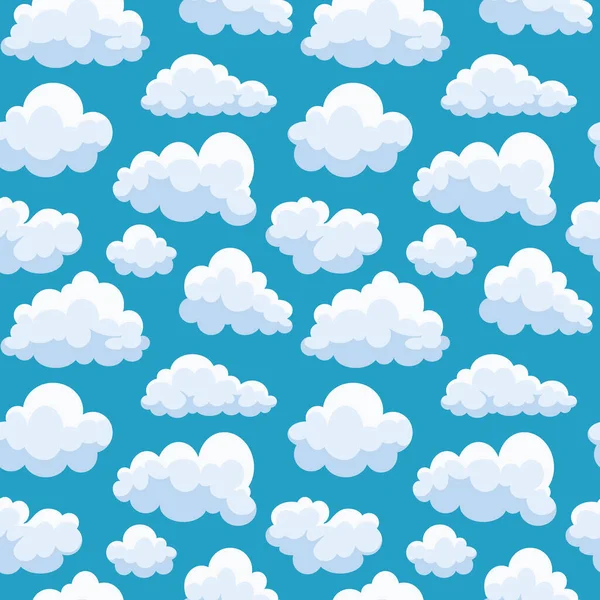 Nubes cielo patrón sin costuras en el vector de estilo de dibujos animados . — Archivo Imágenes Vectoriales